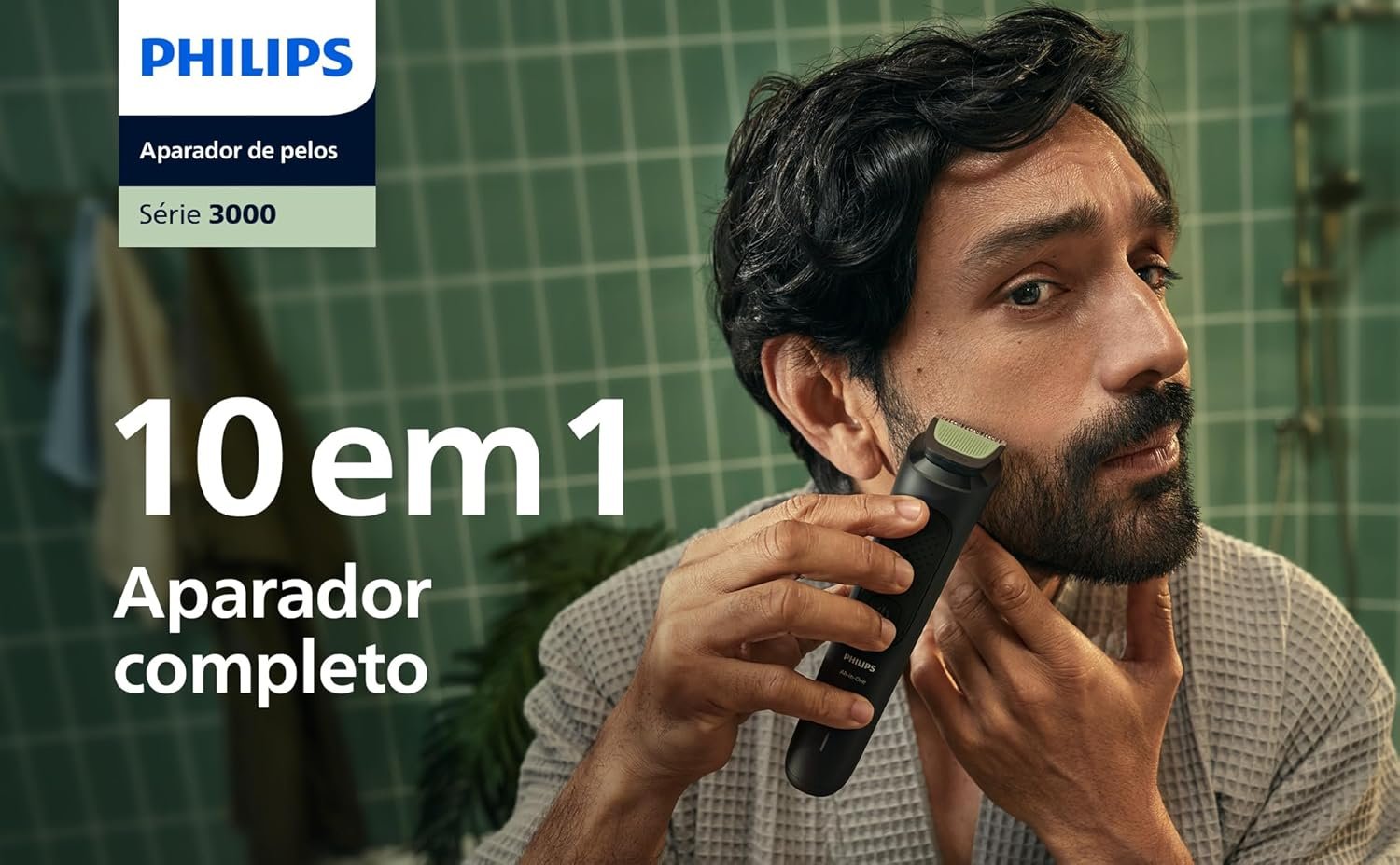 Philips Multigroom Aparador de Pelos 10 em 1 3000 Series, Barbeador elétrico e Aparador para Rosto, Cabeça e Corpo, Lâminas Autoafiáveis para a Pele, 10 Configurações de Comprimento, Modelo MG3931/15 - Imagem 4
