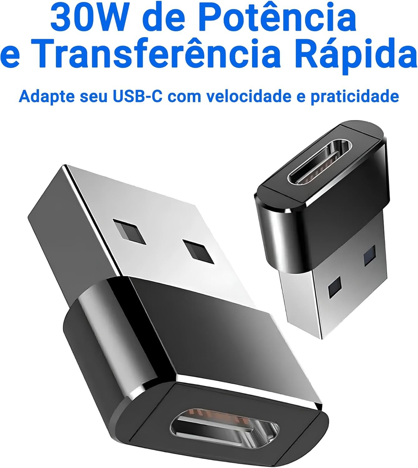 Adaptador USB Tipo C para USB Comum (Tipo A), Carregamento Rápido 30W, OTG Plug, Compatível com iPhone 11 12 13 14 15 16 17 Pro Max, Android, Carro, Power Bank, Transferência de Dados - Imagem 6