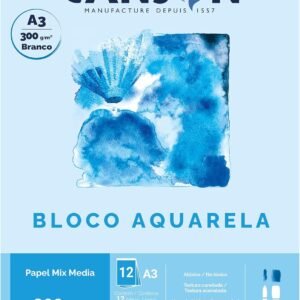 Bloco aquarela A3 300g com 12 folhas Canson
