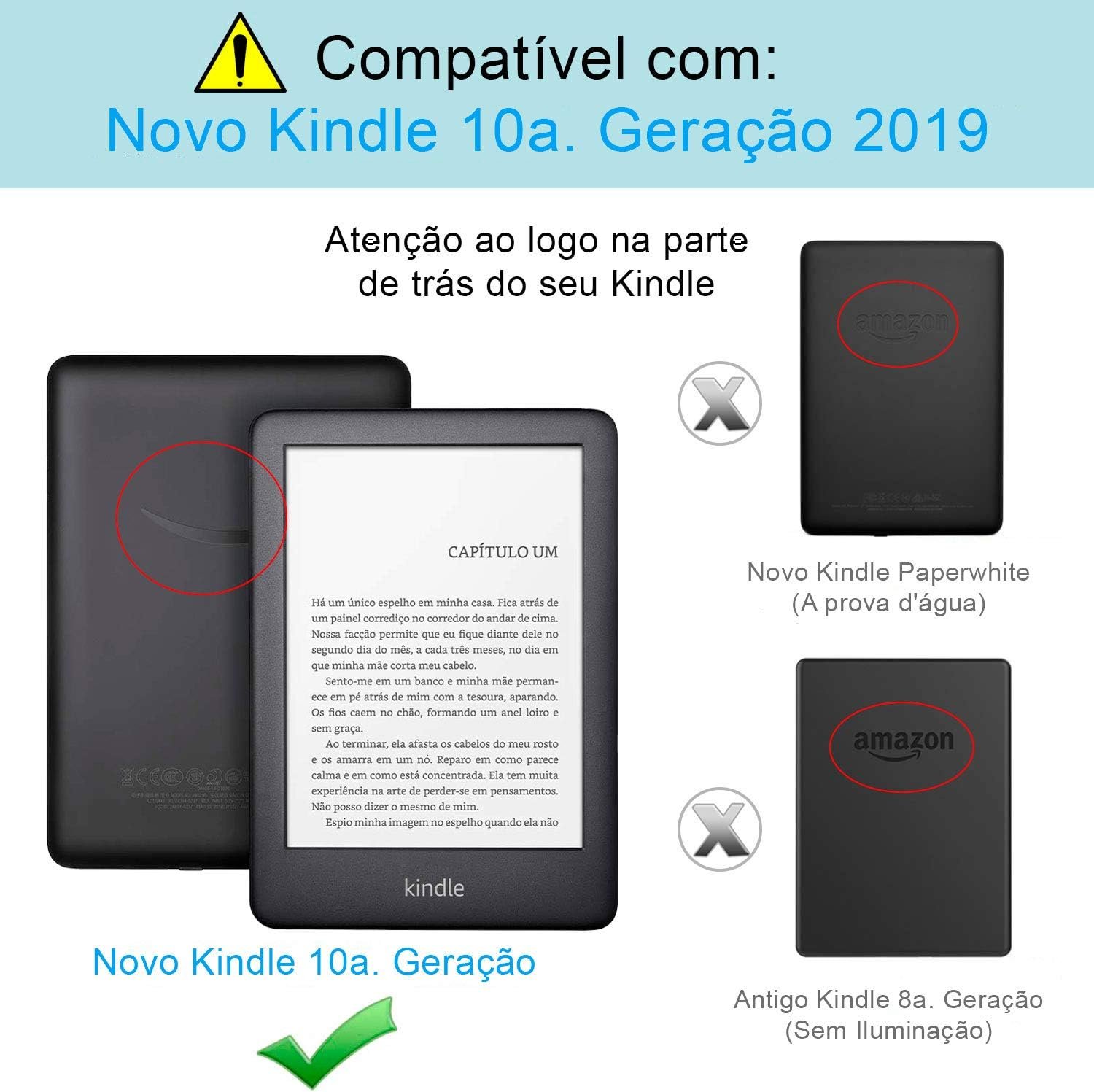 WB Capa Kindle 10a geração - Ultra Leve Auto Hibernação Sensor Magnético Silicone Flexível - Preta (Não Compatível com Paperwhite 10ª Geração) - Imagem 2