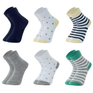 Kit 6 Pares Meias Bebê INFANTIL Mash Recém Nascido Criança Algodão Cano Médio