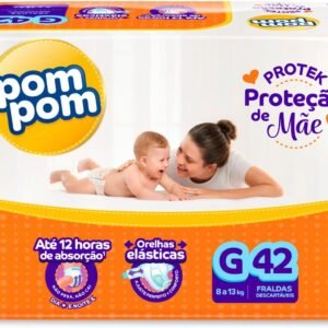 Fralda Pom Pom Protek Proteção de Mãe Mega G 42 Unidades