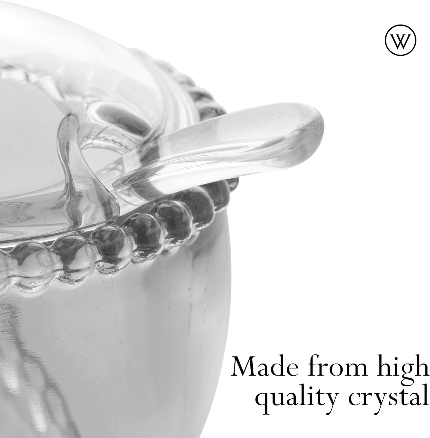 WOLFF - Açucareiro de Cristal com Colher 10cm x 10cm x 11cm - Linha Pearl - Imagem 2