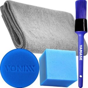 Kit Limpeza Automotiva Pano Toalha Flanela de Microfibra + Pincel Detalhamento + Aplicador de Espuma Vonixx Kit Limpeza Automotiva Pano Toalha Flanela de Microfibra + Pincel Detalhamento + Aplicador de Espuma Vonixx