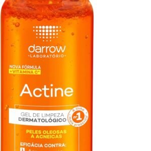 Darrow Actine Gel de Limpeza Dermatológico Facial com Ácido Salicílico, Vitamina C e Lactato de Mentila, Redução de 86% da Acne e -90% Oleosidade Imediatamente, 400g