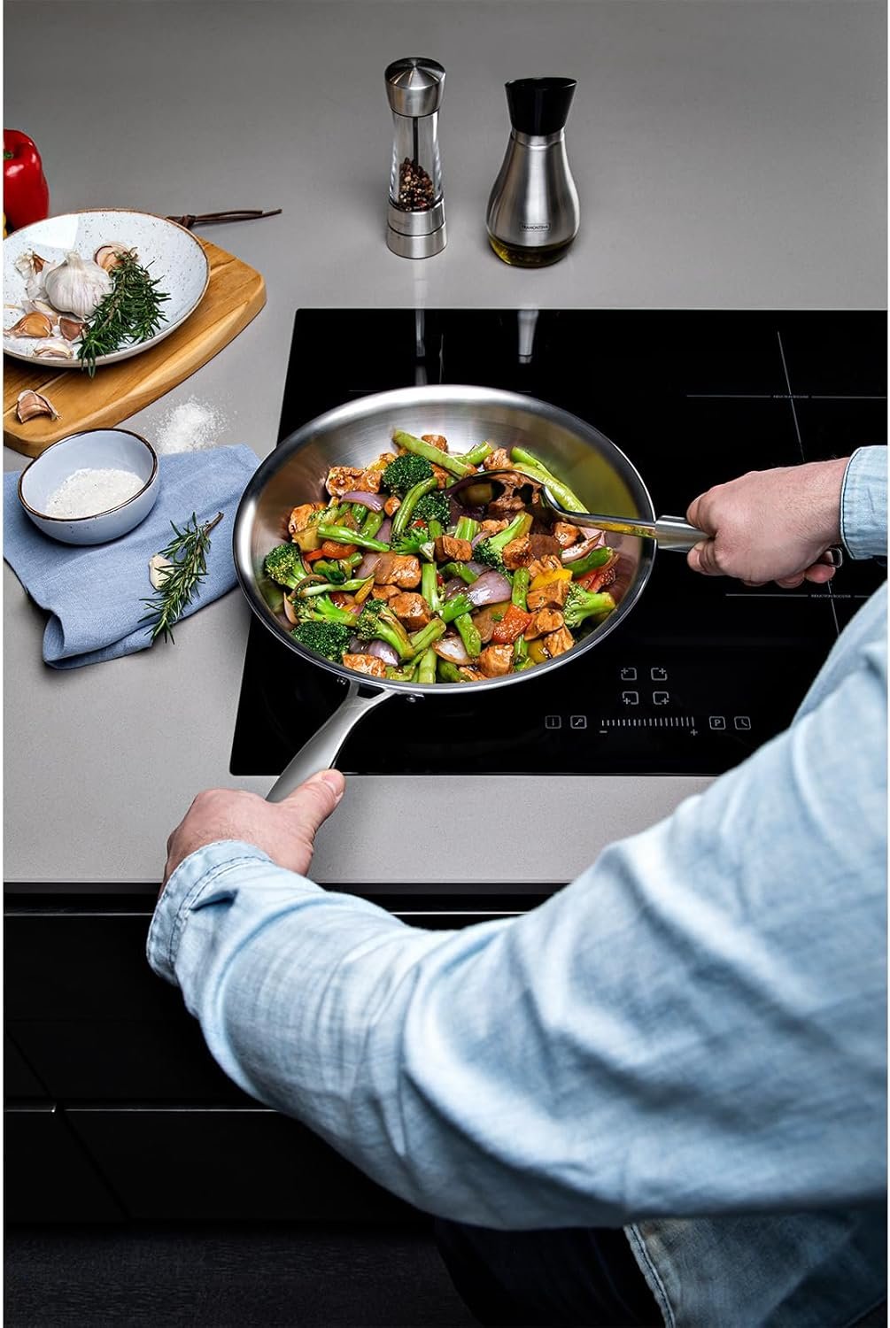 Frigideira Tramontina Grano em Aço Inox com Corpo Triplo e Cabo 30 cm 3,4 L - Imagem 10