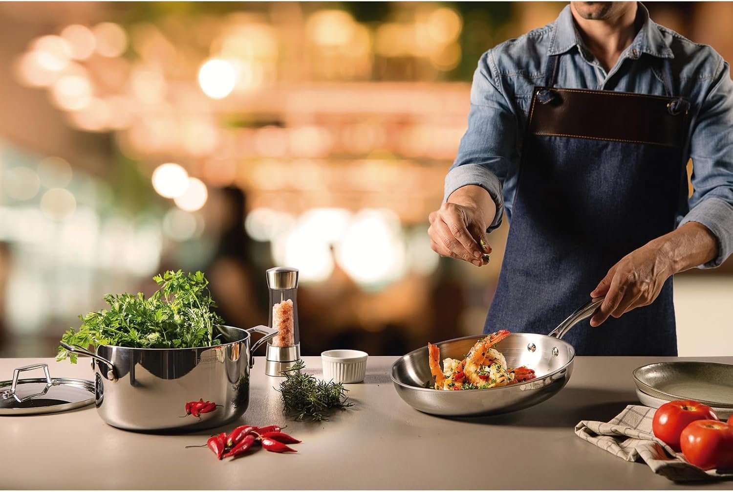 Frigideira Tramontina Grano em Aço Inox com Corpo Triplo e Cabo 30 cm 3,4 L - Imagem 2