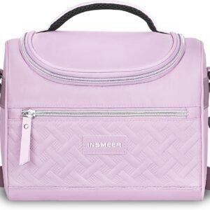 INSMEER Bolsa Termica Lancheira Marmita – 8L, Lancheira Térmica Impermeável, Leve e à Prova de Vazamentos, Alça Ajustável para Ombro, para Academia, Trabalho, Passeio, Praia – Unissex Premium (Roxa)