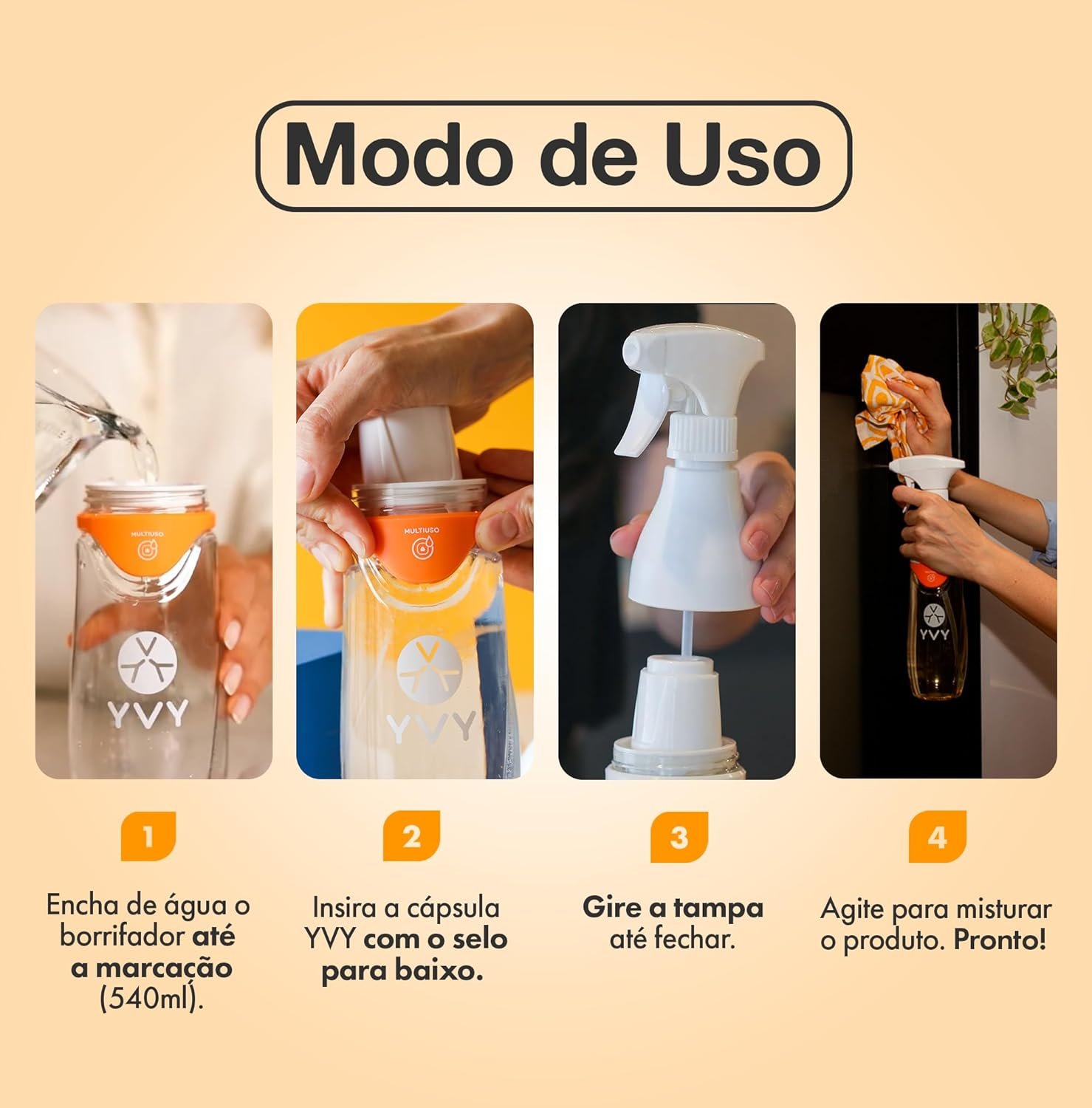 YVY Refil Kit Multiuso Especiarias - Kit Lavanderia Natural, Produtos de Limpeza - Testado Dermatologicamente, Vegano, Hipoalérgico, Cruelty Free, Poupa espaço - 2 cápsulas - 1080ml Total - Imagem 4