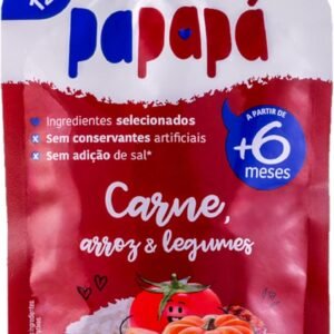Papapá, Papinha infantil, Sabor Carne, Arroz e Legumes, 120g, Vermelho Papapá, Papinha infantil, Sabor Carne, Arroz e Legumes, 120g, Vermelho
