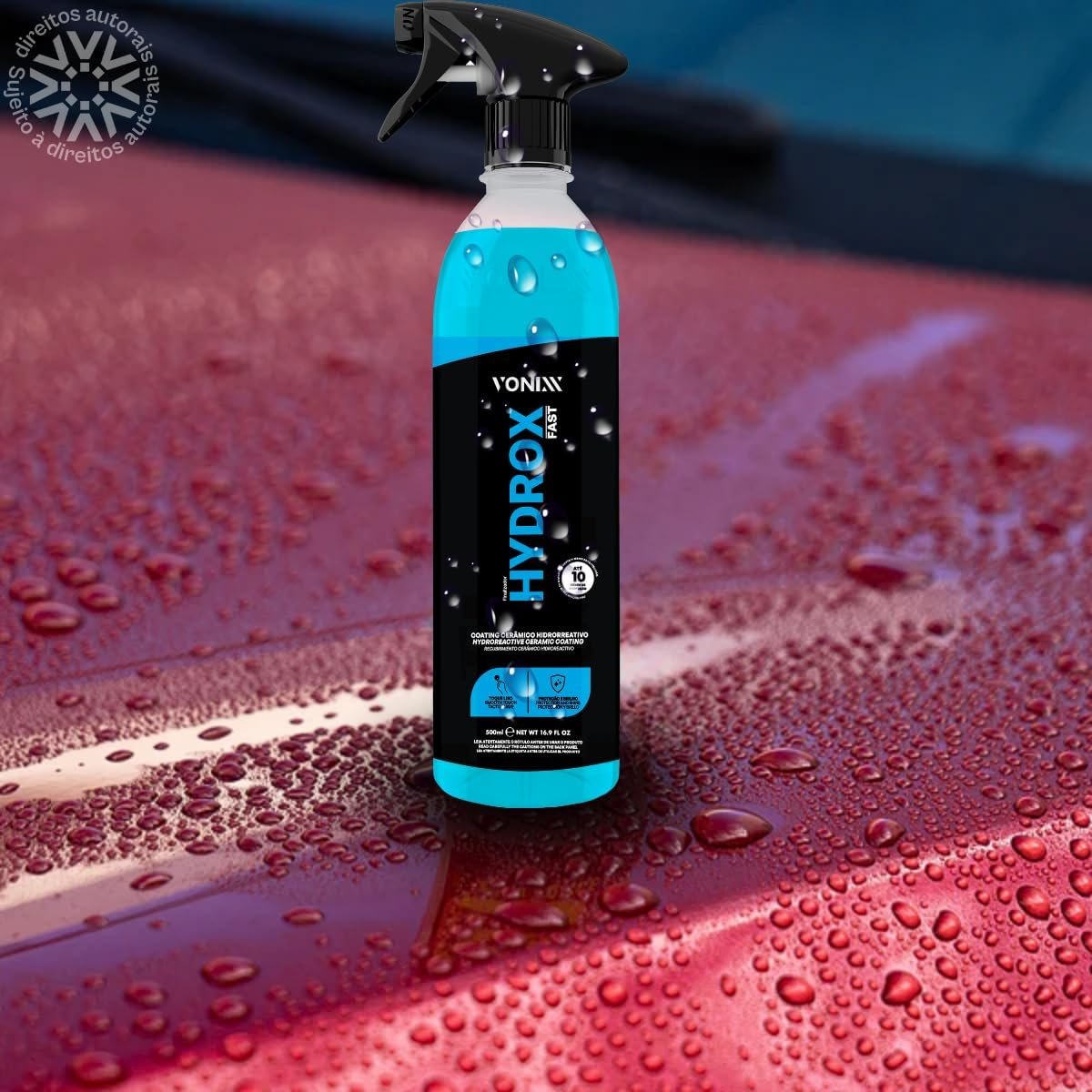 Hydrox Fast Vonixx Coating Cerâmico Hidro Repelente water off Selante Sem Toque Protetor Automotivo Pano Aplicador Yamase - Imagem 5