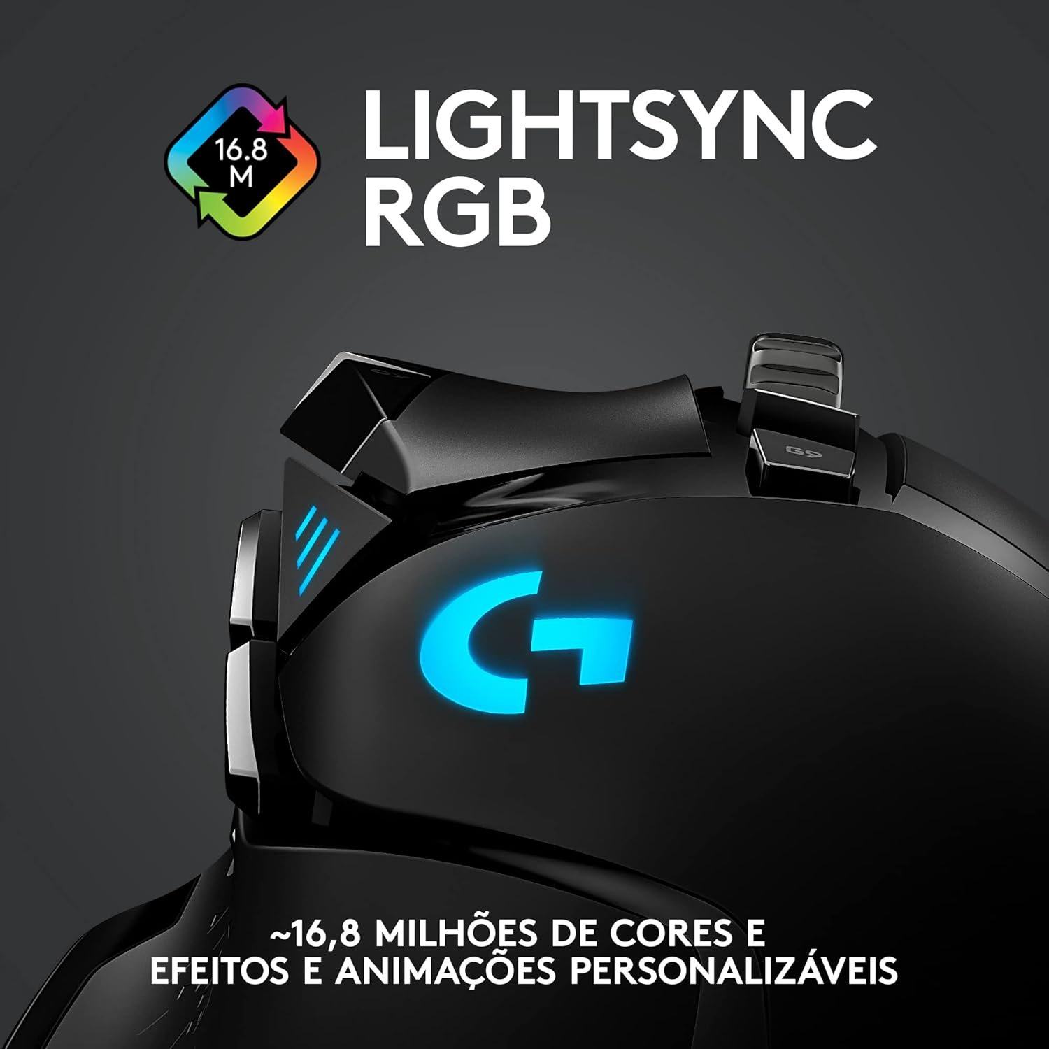 Mouse Gamer Sem Fio Logitech G502 LIGHTSPEED com Tecnologia RGB LIGHTSYNC, Ajustes de Peso, 11 Botões Programáveis, Sensor HERO 25K e Bateria Recarregável - Compatível com POWERPLAY - Imagem 6