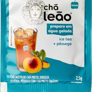 Chá Leão Preparo em Agua Gelada Ice tea Pessego