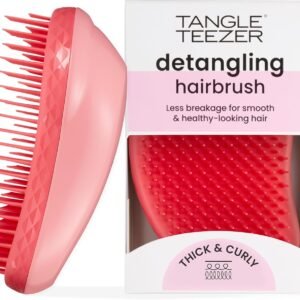 Tangle Teezer – Escova de cabelo desemabaraçadora The Original Thick & Curly para texturas grossas a crespas, úmido e seco. Cor: Rosa