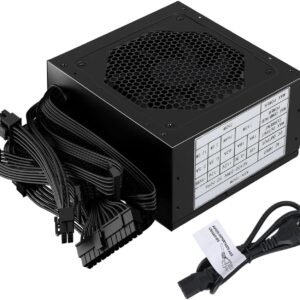 Hivento Fonte, 700W, ATX Não Modular Fonte PC, Certificação 80 Plus Bronze, PFC Ativo, Baixo Ruído, Acompanha Cabo de Energia, 110/240V, Cor Preta