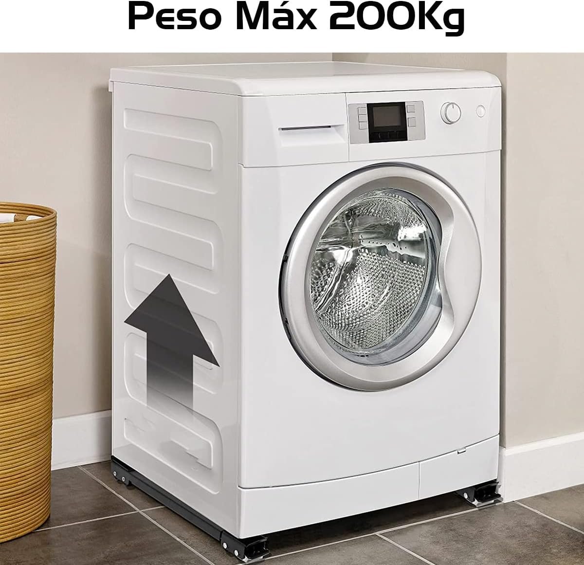 Suporte C/Rodinhas Base Ajustável Máquina Lavar Fogão Geladeira Móveis Resistente Reforçado - Imagem 7