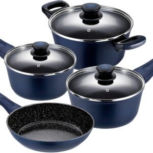 Oxford Conjunto De Panelas Em Alumínio Forjado 4 Peças Everyday Azul