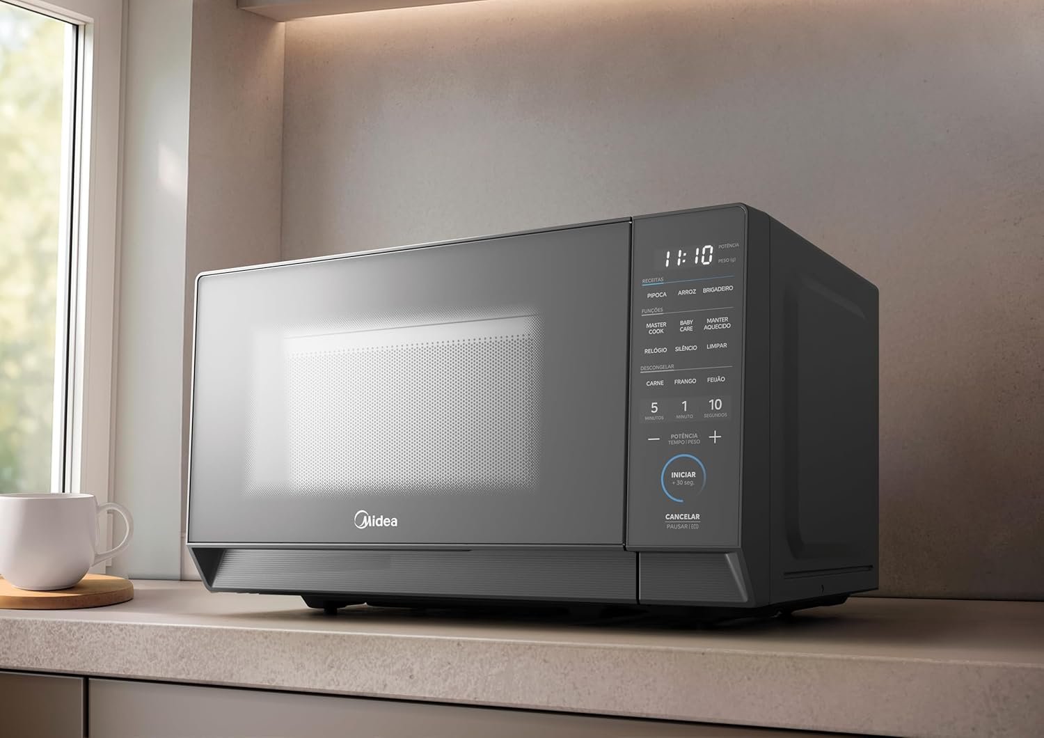 Micro-ondas 20L Prata Porta Espelhada MasterCook Midea 220V - Imagem 7