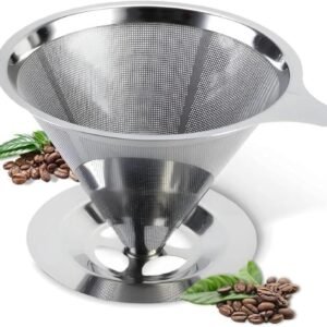 Coador de Cafe Inox, Filtro de Cafe Inox, Sem Uso de Papel, Aço Inoxidável, AVIBES