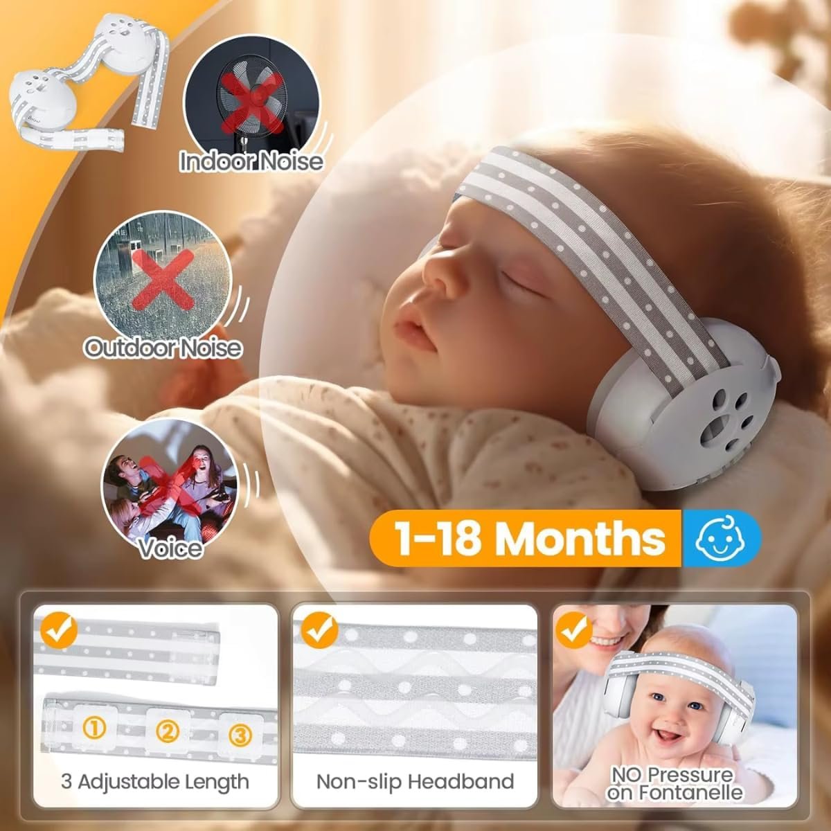 Abafador Protetor De Ruídos Infantil Autismo Confortável - Imagem 3