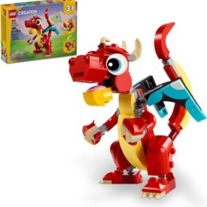 LEGO® Creator 3 em 1 – Dragão Vermelho Criaturas Mitológicas Seres Místicos 31145