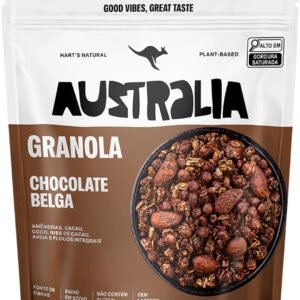Hart’s Natural Granola Australia Belgian Chocolate | Granola Sem Glúten, Sem Lactose, Vegano | 100% Natural | Alto em Fibras | Snack Saudável | 300g