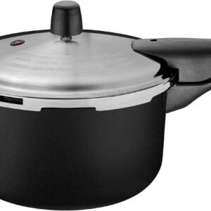 Panela de Pressão Tramontina Vancouver Effect em Alumínio com Revestimento Interno e Externo em Antiaderente Starflon Max Preto 24 cm 6 L Panela de Pressão Tramontina Vancouver Effect em Alumínio com Revestimento Interno e Externo em Antiaderente Starflon Max Preto 24 cm 6 L