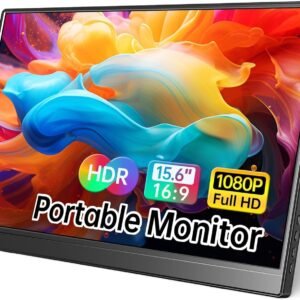 LucZeng Monitor Portatil 15,6”, FHD 1080P Extensor de Monitor Com USB C Dupla/HDMI, Segunda de Notebook Extensor De Tela, Ultra-Slim e portátil, Adequado para Viagens, Casa, Trabalho/Jogos