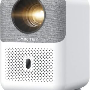 BYINTEK Projetor U4, Suporta 4K 1080P Full HD, Foco Automático, WiFi Inteligente e Projetor BT 5.0, Alto-falante Bluetooth, 400 ANSI Lumens, Adequado Para Home Theater