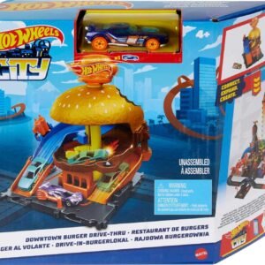 Hot Wheels City Pista de Brinquedo Hamburgueria para crianças a partir de 4 anos