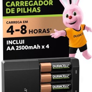 Duracell Carregador de Pilhas Recarregáveis AA e AAA Com 4 Pilhas AA Inclusas – Bivolt