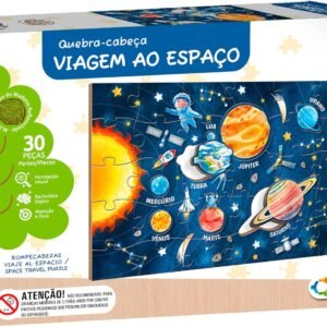 Pais & Filhos – Quebra Cabeça, 38 Pçs, Viagem ao Espaço – Madeira