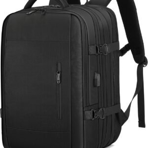 IceSelect Mochila de Viagem Expansivel Grande Masculina Feminina,Mochila Avião para Notebook 17,Executiva,Antifurto,Reforçada,USB,Impermeável,Escolar,Faculdade,Trabalho,Presente