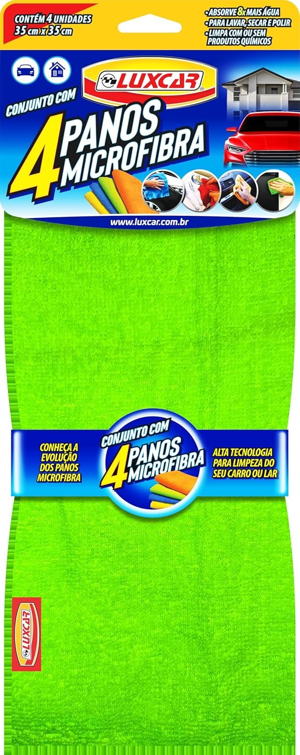 Pano Em Microfibra Conjunto Com 4 Luxcar 35 Cm X 35 Cm - Imagem 2