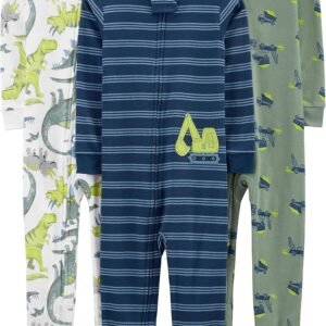 Macacão de dormir para bebês Pijama de algodão confortável sem pés, Simple Joys by Carter’s, Meninos