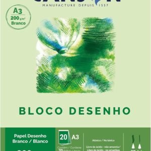 CANSON Tecnica, Papel para Desenho em Bloco, Gramatura 200 g/m², Tamanho A3, Cor Branco
