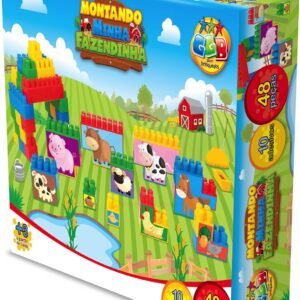 Blocos de Montar Montando Minha Fazendinha 48 Peças, GGB Plast, Multicor, 362