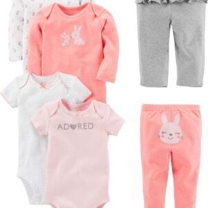 Conjunto de calças 6-piece Bodysuits (Short and Long Sleeve) and Pants Set Simple Joys by Carter’sMeninas