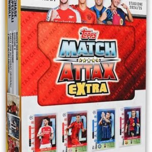 Topps – TCG Cards Game UEFA Club Competitions 2025 Match Attax Extra – Mega Lata Box Office Ballers com 48 Cards