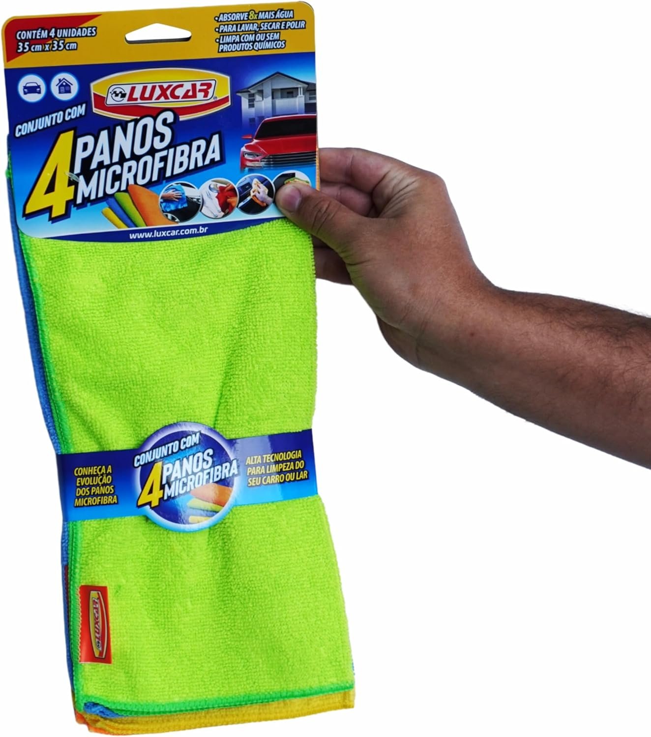 Pano Em Microfibra Conjunto Com 4 Luxcar 35 Cm X 35 Cm - Imagem 5