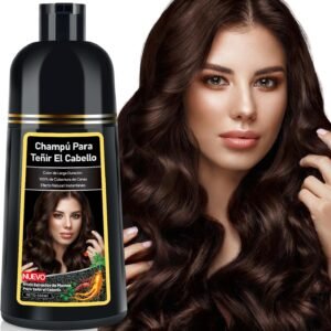 KAISASA Shampoo de tintura de 3 em 1 Marrom escuro 500ml – shampoo instantâneo para de ingredientes herbais para mulheres e para homens e mulheres capa de xampu de cinza branco em minutos
