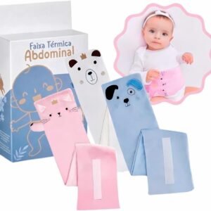 Faixa Térmica Para Cólica Bolsa Ervas Cinta Bebê Abdominal Colica Gases Dor de Barriga (Rosa)
