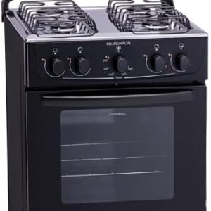 Fogão Atlas 4 bocas preto com forno limpa fácil Coliseum Plus – Forno 50l