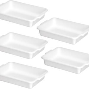 Kit 5 Bandejas Topa Tudo 4L Branca Sem Tampa – Armazenamento Versátil para Alimentos e Uso Profissional