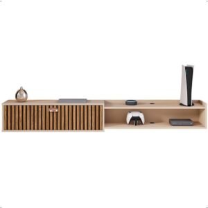 Rack Bancada Suspensa 1.8 Estante Home Supremo King Tv 70 Pol. 1 Porta Nicho Organizador Sala Quarto – Fendi/Ripado Rack Bancada Suspensa 1.8 Estante Home Supremo King Tv 70 Pol. 1 Porta Nicho Organizador Sala Quarto – Fendi/Ripado