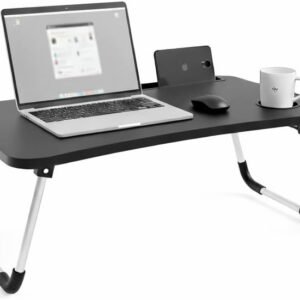 Mesa Para Notebook Dobrável Articulada em MDF Grafite Suporte Portátil Home Office Preto