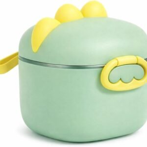 Porta Leite em Pó para Bebê 400ml com Colher Dosadora e Nivelador, Pote Organizador Livre de BPA, Tampa Hermética (VERDE)