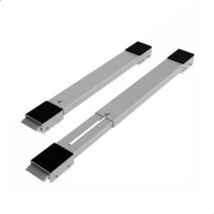 Base Suporte Ajustável com Rodinhas para Geladeira, Fogão, Máquina de Lavar e Móveis resistente reforçado até 200 Kg (Cinza)