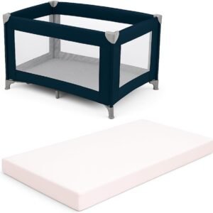 Base Acolchoada Portátil 100x70x5cm – Espuma Firme D18 com Capa Removível e Lavável – Leve, Dobrável e Ideal para Viagens e Chiqueirinho – Aconchego Express