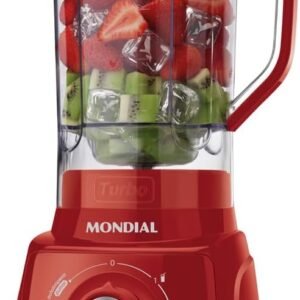 MONDIAL Liquidificador Turbo Power 550W, 110V, Vermelho, 1,6L – L-99 FR MONDIAL Liquidificador Turbo Power 550W, 110V, Vermelho, 1,6L – L-99 FR